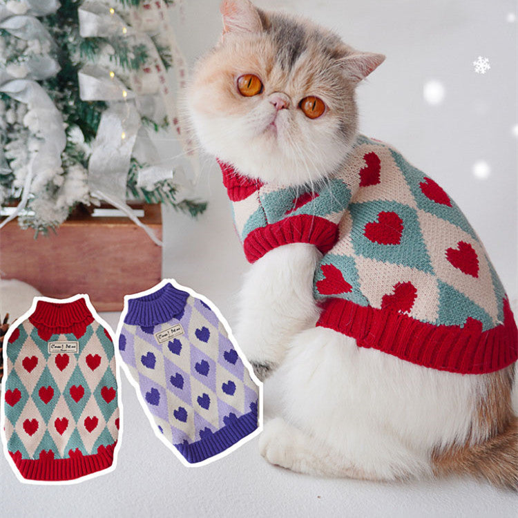 Christmas Rhombus Love Sweater