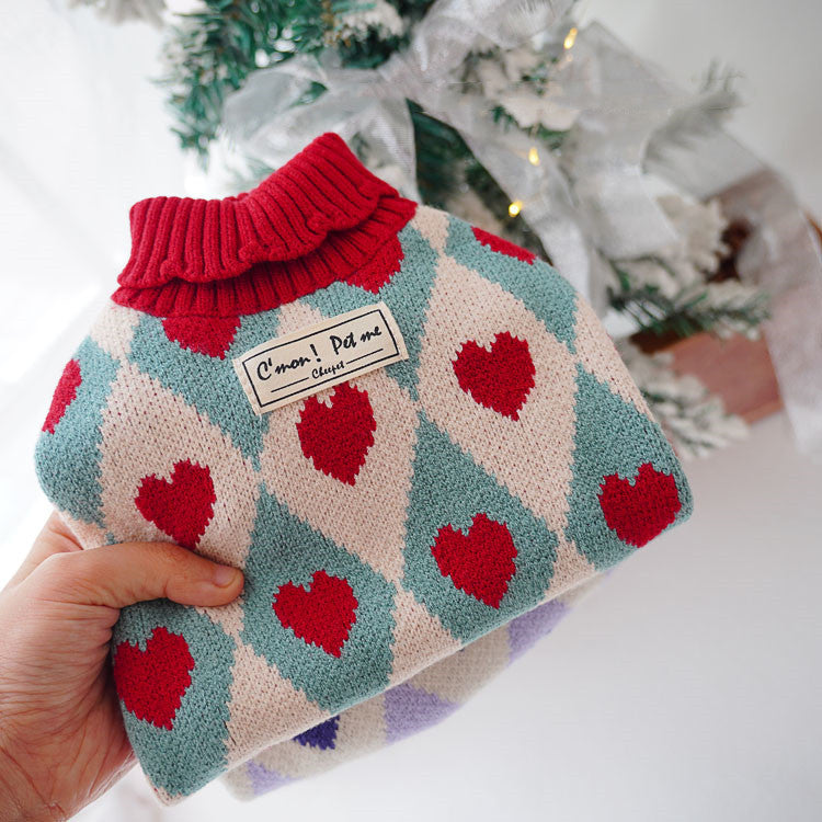 Christmas Rhombus Love Sweater