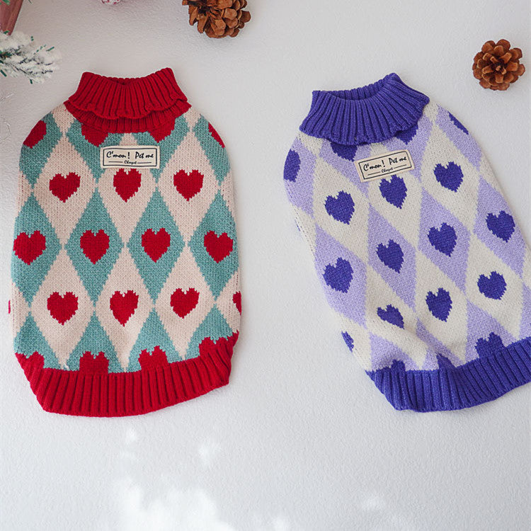 Christmas Rhombus Love Sweater