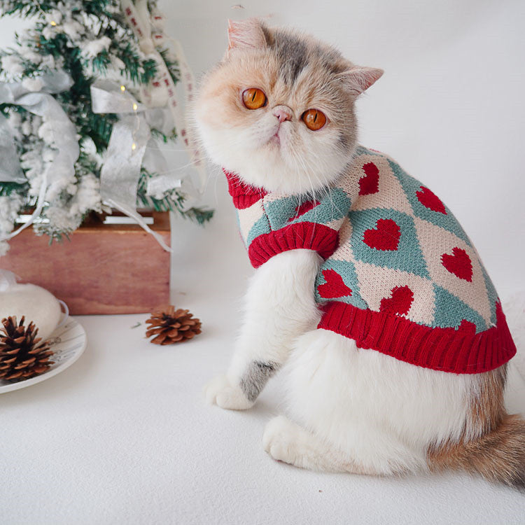 Christmas Rhombus Love Sweater